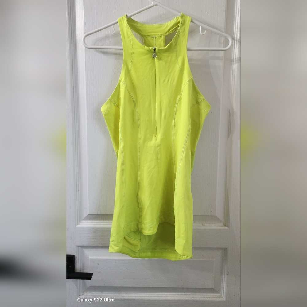 Women's Neon Yellow Sleeveless Half Zip Vest